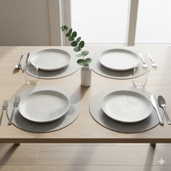 Quel est le secret pour une table élégante et minimaliste avec des assiettes en céramique ?