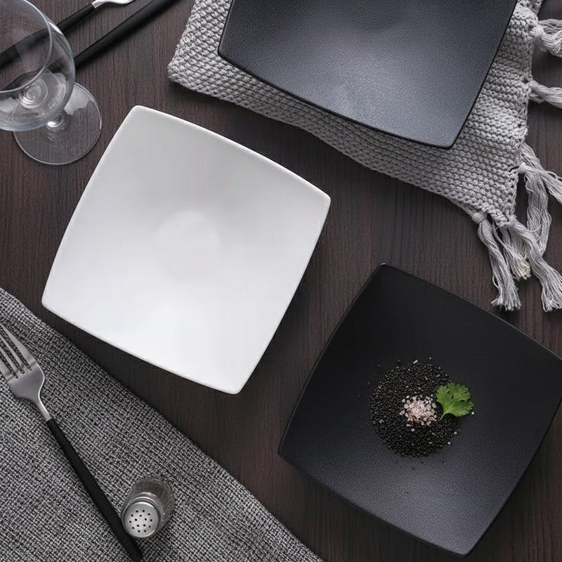 Assiette Carrée Céramique | Stelo