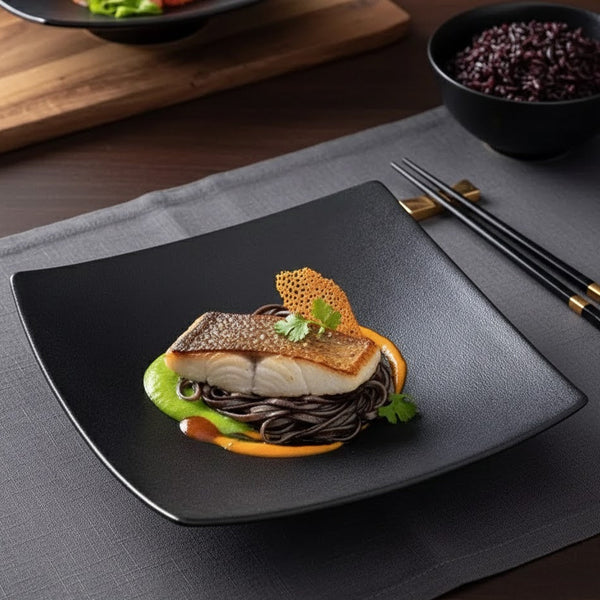 Assiette Carrée Céramique | Stelo